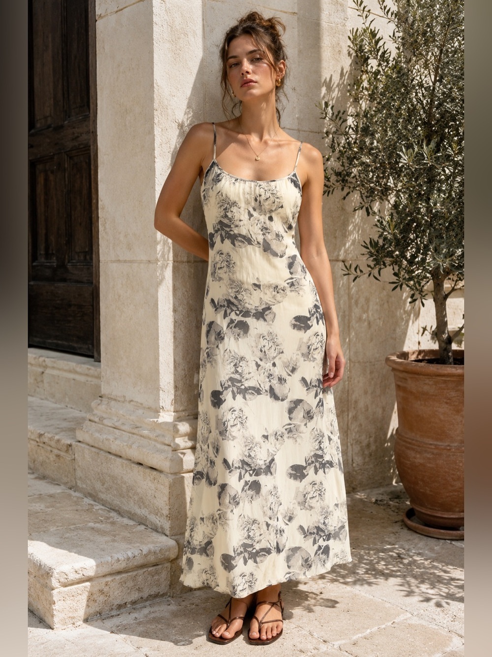 Styleworks Floral Midi Slip Dress Size 8